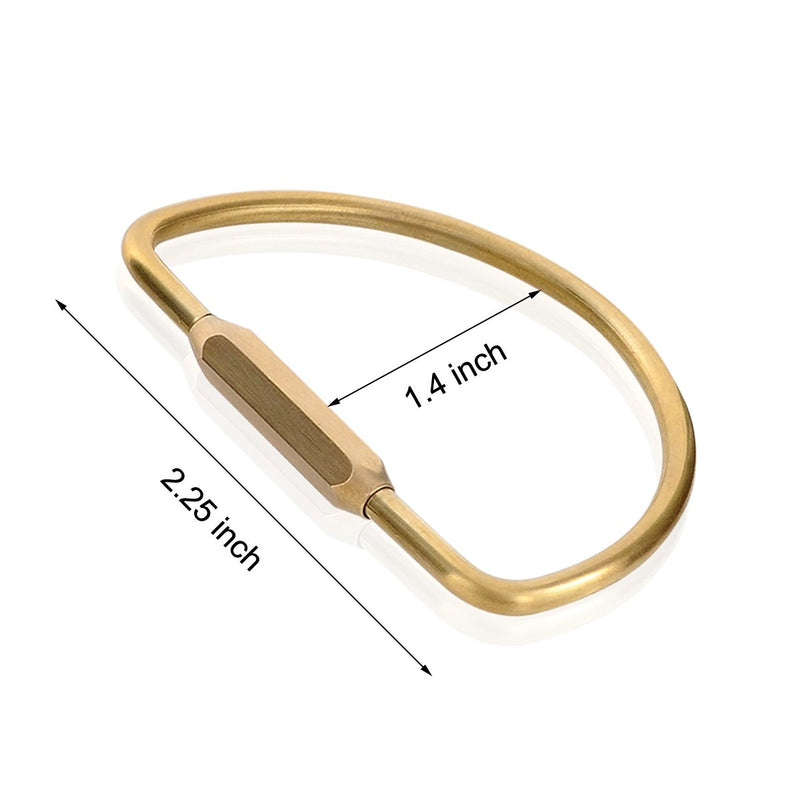 [Australia] - PPFISH Durable Brass Screw Lock Clip Key Chain Ring, Simple Style Car keychain for Men Women (2PCS) 