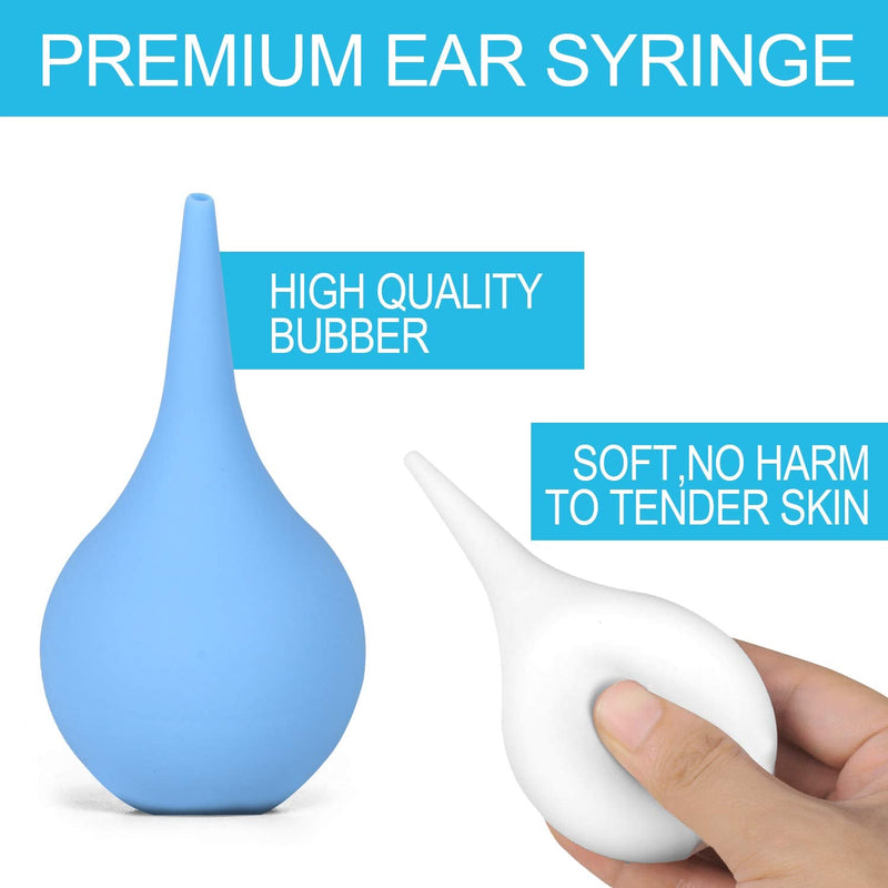 [Australia] - 2 Pack Ear Syringe 2oz / 60ml Hand Bulb Syringe Ear Washing Squeeze Bulb, Rubber Squeeze Bulb Ear Syringe Ball Laboratory Tool 
