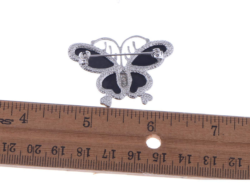 [Australia] - Alilang Multicolored Rhinestone Enamel Paint Butterfly Insect Wings Brooch Pin Silver 