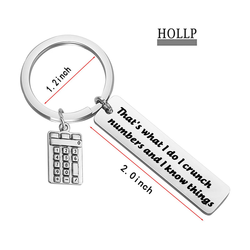 [Australia] - HOLLP Accountant Gift Calculator Charm Keychain That's What I Do I Crunch Numbers and I know Things Keychain Trader Bankers Gifts That's What I Do I Crunch Numbers and I know Things Keychain 