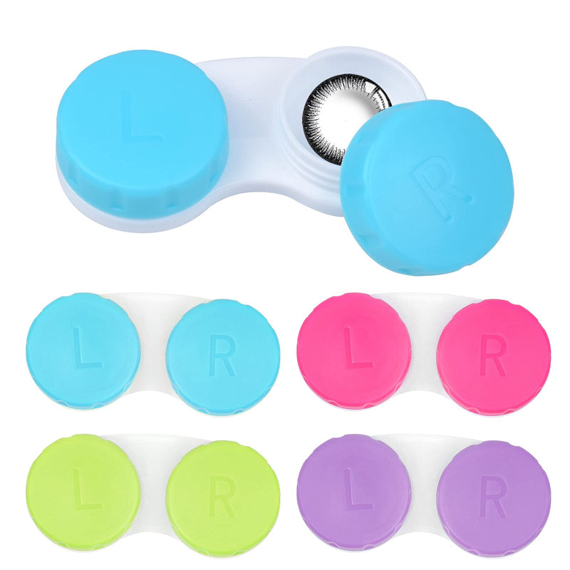 [Australia] - Jinlaili 20PCS Travel Contact Lens Cases, Portable Contact Lens Holder, Box Left/Right Eyes Contact Lens Container, Mini Box Container Leak Proof Eye Contact Case for Travel Home, 4 Colors 