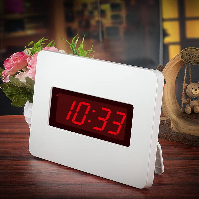 [Australia] - ChaoRong Silent Digital Alarm Clock Wall Clock for Bedrooms Operated by Battery Only, Coming with Back Clip. You Can Place It on Desk Or Wall（White） White 