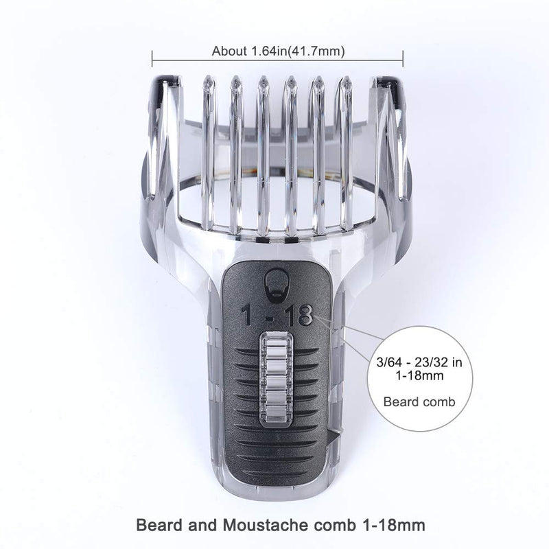 [Australia] - Comb Trimmer, Trimming Clipper Comb Skin Salon Trimmer Guide Comb, Replacement Adjustable Clipper Comb for QG3337 QG3372 QG3386 (1-18mm) 1-18mm 