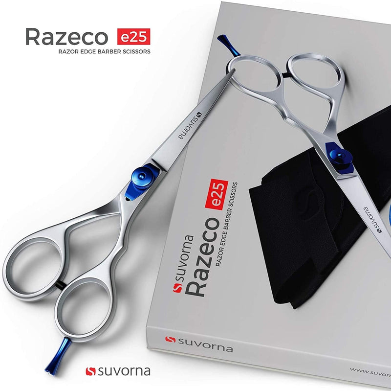 [Australia] - Suvorna Professional Hairdressing Scissors 5.5 inches Razeco E25 Hair Scissors. Japanese Scissors for Hair Cutting, Razor Sharpe Barber Scissors Blades, RightHand Hairdresser Scissors with Adjustment. 