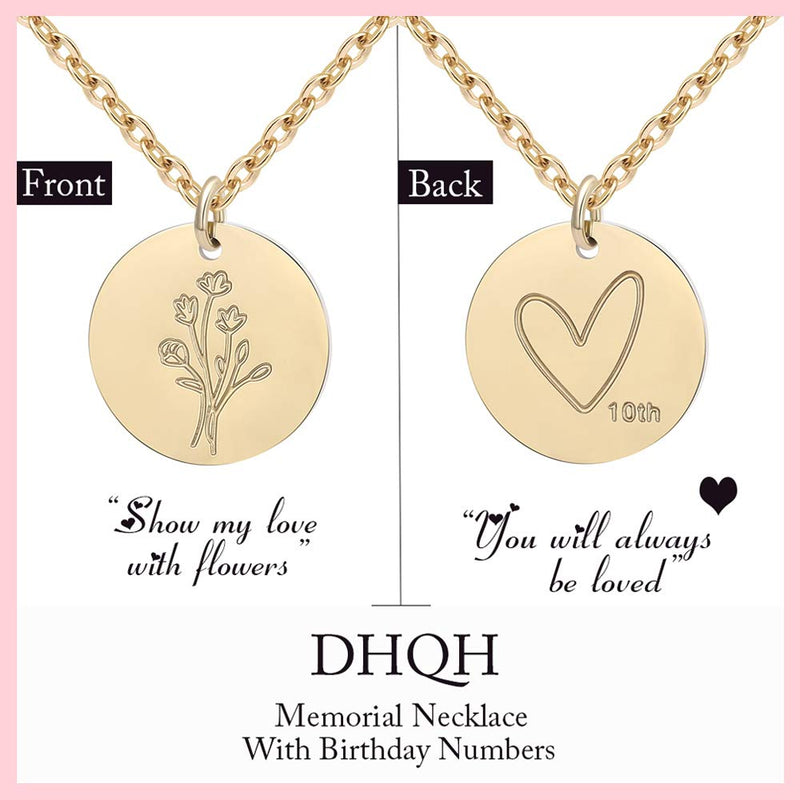 [Australia] - DHQH Birthday Gifts for Girls Necklace Gold Pendant Birthday Necklace Heart Necklace Teenage Girls Gifts Minimalist with Number 10th,15th,18th,20th 10gift 