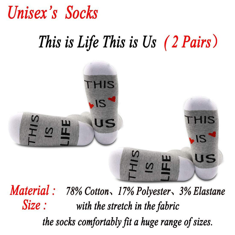 [Australia] - PYOUL 2 Pairs This is Life This is Us Socks Lover Socks for Wedding Gift or Valentine's Day 