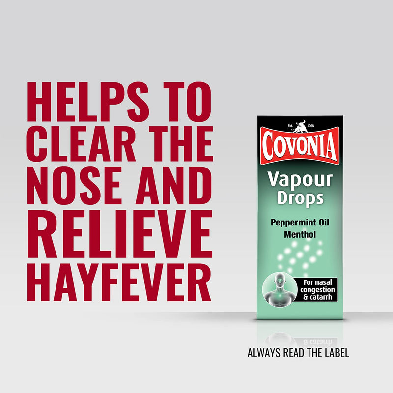 [Australia] - Covonia Vapour Drops for Nasal Congestion and Catarrh, Peppermint Oil, Effective Relief Of Nasal Congestion, 15 ml 
