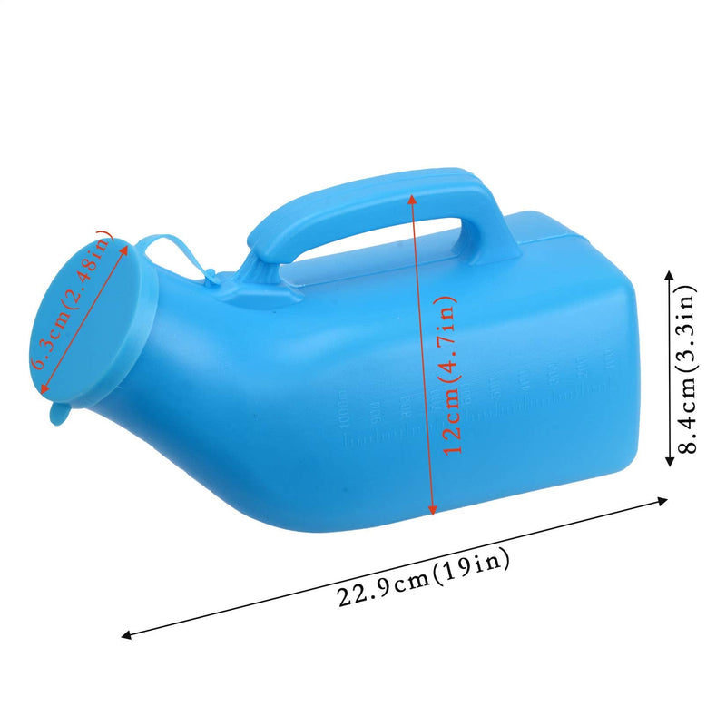 [Australia] - Urinals for Men Thick Firm Portable Urinal, Urine Collection for Hospital, Incontinence, Elderly, Travel Bottle and Emergency (Blue) Blue 