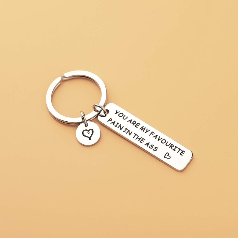 [Australia] - PLITI Daughter Son Gift You are My Favorite Pain in The Ass Funny Keychain Daughter Son Keychain from Mom Favorite ASS Pain Key 
