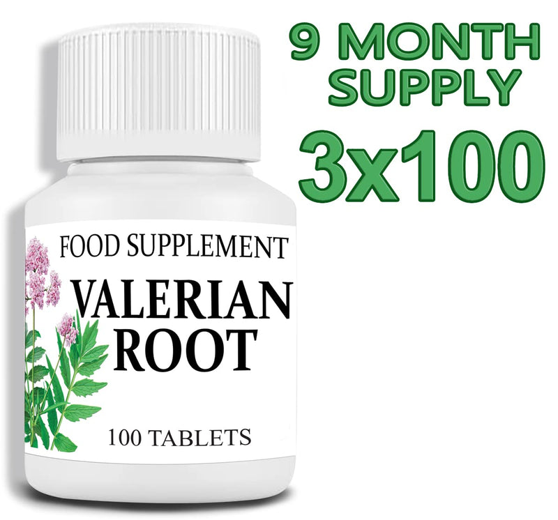 [Australia] - Food Supplement Valerian Root 75mg - 300 Tablets (9 Month Supply) Aids in Healthy Herbal Natural Sleep, Controlling Anxiety & Stress Management Depression V 300 