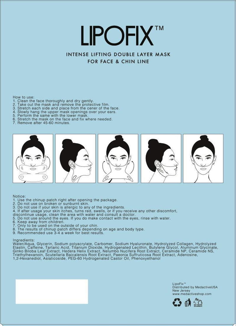 [Australia] - Double Chin Reducer Intense Lifting Double Layer Mask LipoFix - 5 Masks‚Ä¶ 