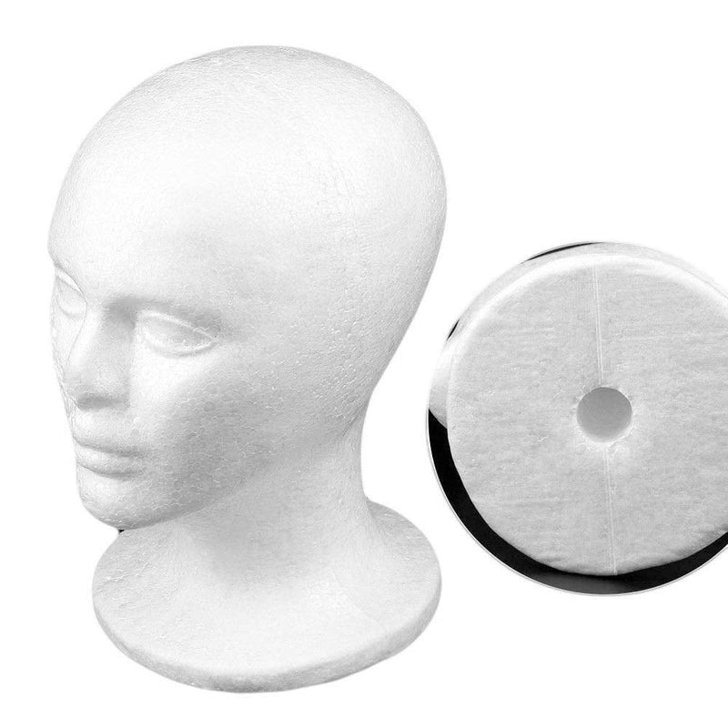 [Australia] - Polystyrene Male Display Head Dummy Display Mens Man Hat Cap Men Shop Window Sunglasses Glasses White Retail Display Model Styrofoam Foam Mannequin Manikin Head Lightweigh 