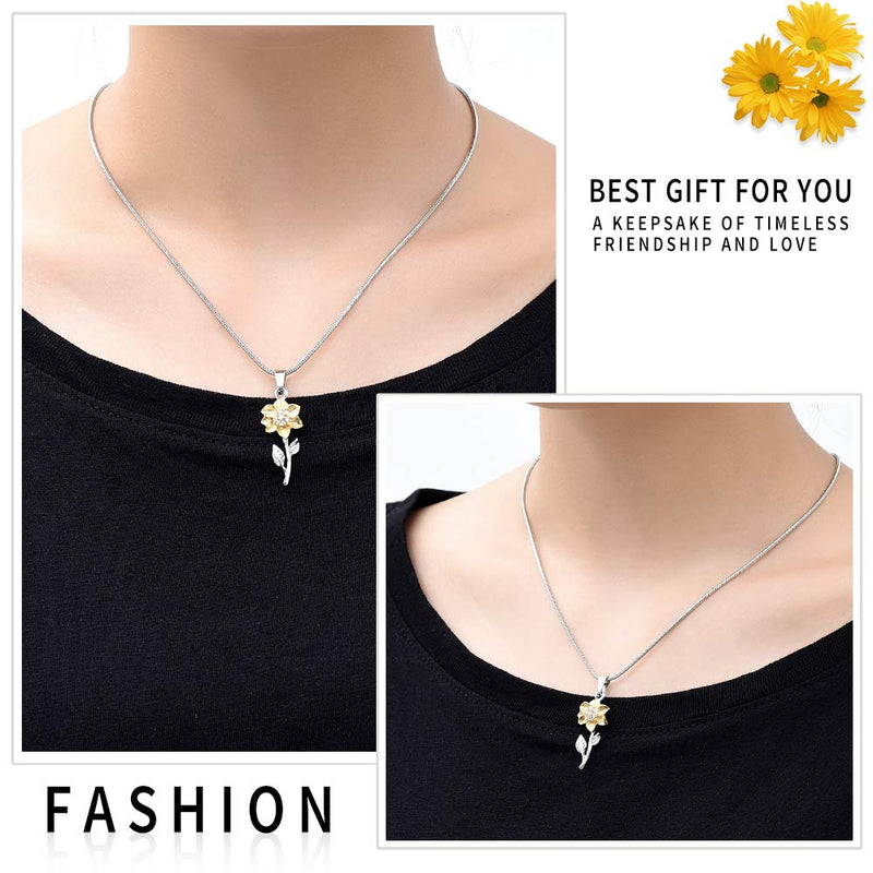 [Australia] - memorial jewelry Sun Flower Cremation Urn Necklace Keepsake Ashes Pendant Cremation Jewelry Gold 