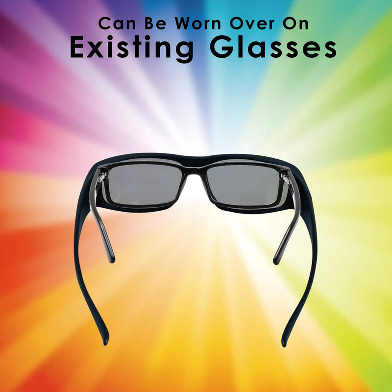 [Australia] - Polarized Sunglasses Over Glasses for Small Face Women & Men; Teen Girls & Boys Wrap Around Sunglasses Black 