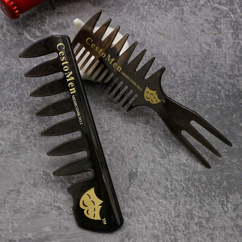 [Australia] - Mens Styling Comb, Pompadour Streaker Afro Hair Combs Men Hair Care Set, Detangler Hairbrush Professional Shaping & Wet Pick Barber Brush Tools, Anti-Static Hair Brush for Shower Long Curly Thick Hair 