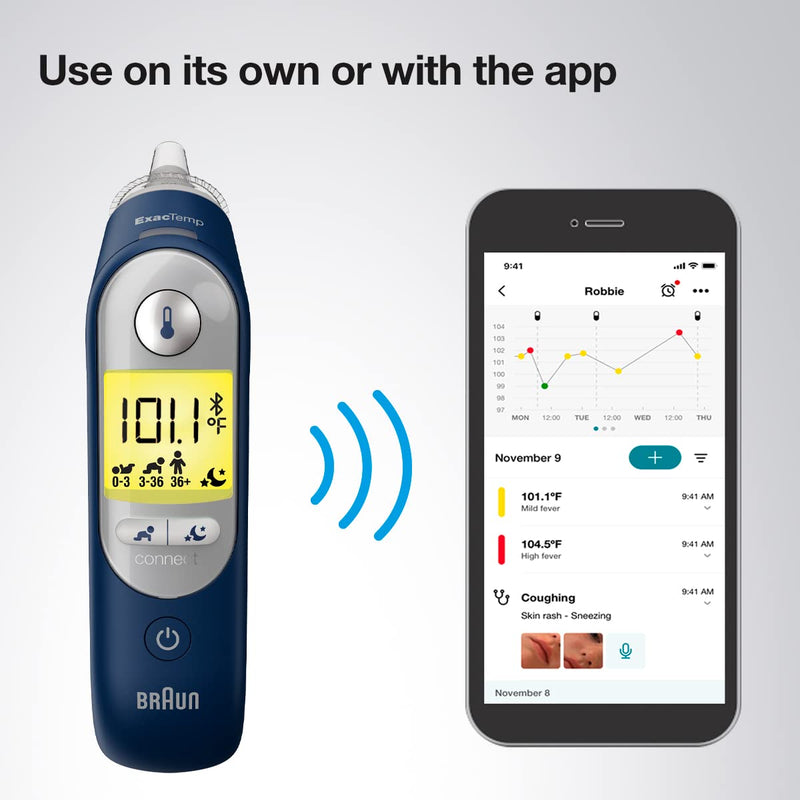 [Australia] - Braun ThermoScan 7 Connect– Digital Ear Thermometer for Adults, Babies, Toddlers and Kids – Fast, Gentle, and Accurate Results, Bluetooth 