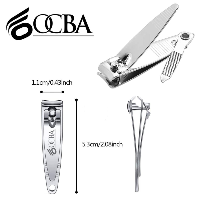 [Australia] - OCBA Nail Clippers Stainless Steel Nail Cutter for Thick Toenails Professional Heavy Duty Fingernail Clipper Toenail Clippers for Men Women 