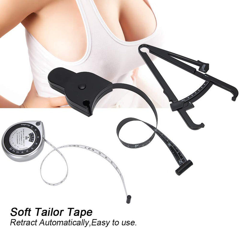 [Australia] - QiaNgshuAikj Fat Caliper Body Measuring Ruler, Skinfold Calipers and Body Fat Tape Measure Tool, Measure Tape for Waist Leg Arm Measurement Tools 