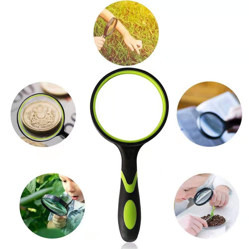[Australia] - Wapodeai Magnifying Glasses, Magnifying Glass 4X Handheld Reading Magnifier for Seniors & Kids, 75mm Large Magnifying Lens with Non-Slip Rubber Handle for Reading and Hobbies. 
