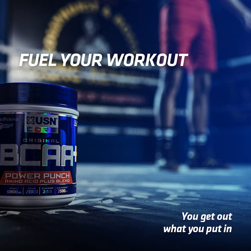 [Australia] - USN BCAA Power Punch Tangerine 400g: Refreshing BCAA Powder, Intra Workout Drink with Vitamin B6 and Amino Acids 