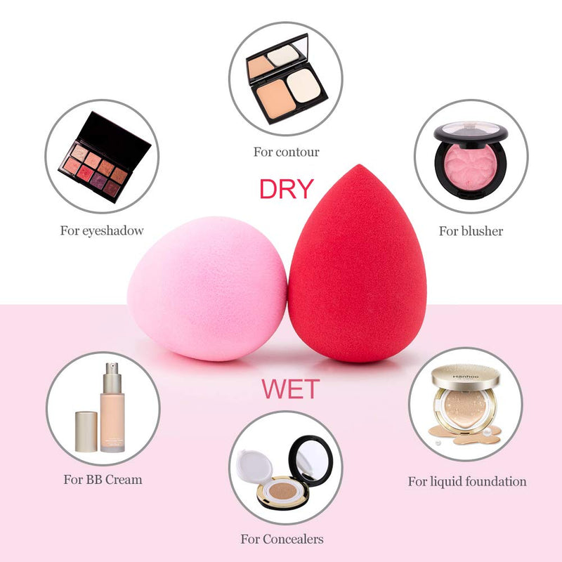 [Australia] - AJOKE 10 Pcs Perfect Makeup Sponge Set Blender, Beauty Sponge Makeup Blender Flawless for Liquid,Multi-colored Makeup Sponges 