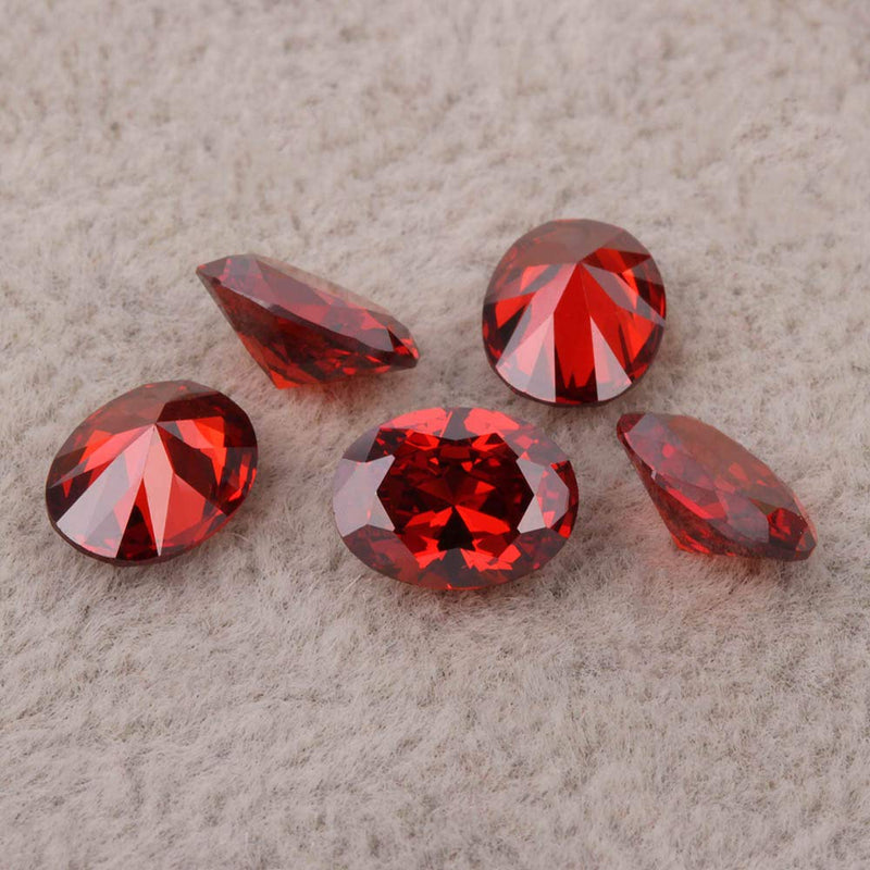 [Australia] - Ximimark 10Pcs Oval Shape Cut Red Ruby Mozambique Loose Gemstone 7x5mm 