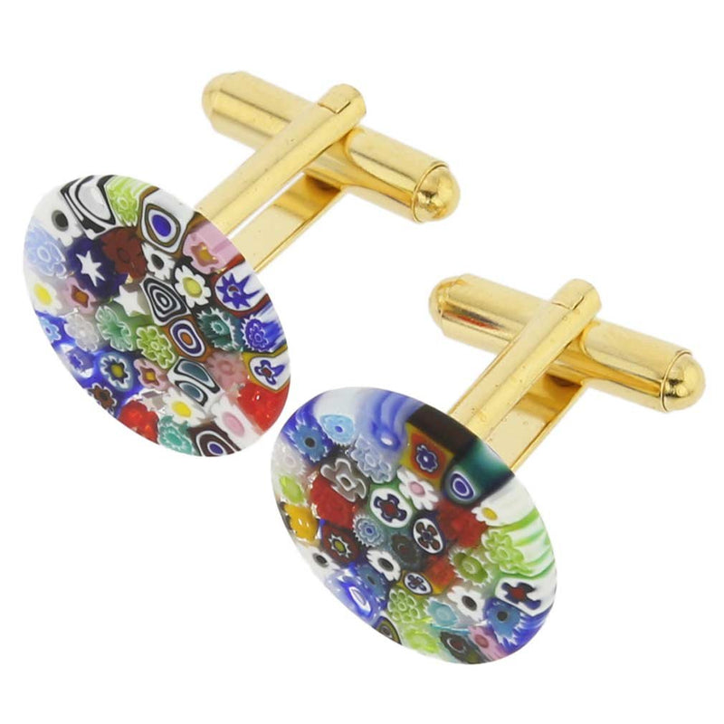 [Australia] - GlassOfVenice Murano Glass Color Splash Millefiori Cufflinks - 3/4 Inch 