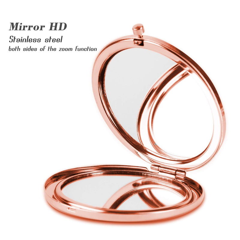 [Australia] - IMLONE Makeup Mirror Compact Mirror Rose Golden 2X Magnification Portable Travel Personal Mirror Mini Pocket Mirror for Woman Mother Kids Great Gift (Skull) Skull 