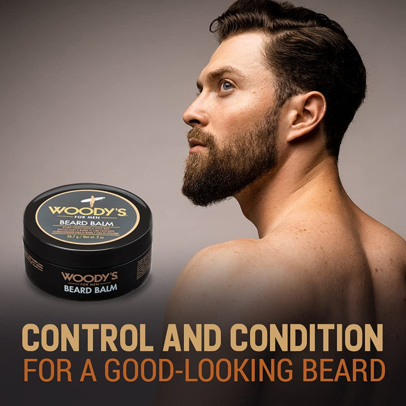 [Australia] - Woody's 2-in-1 Beard Balm for Men, Beard Conditioner and Style Wax, with Blend of Coconut Oil, Panthenol, and Natural Beeswax 2-Ounce, 1-pack 