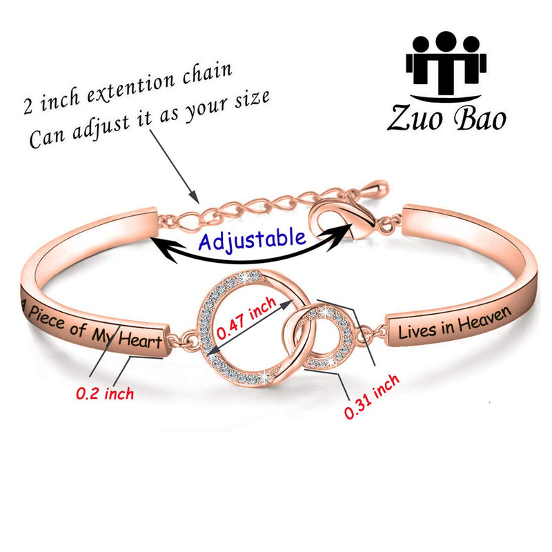 [Australia] - Zuo Bao Memorial Jewelry Sympathy Gift A Piece of My Heart Lives in Heaven Bracelet Loss Jewelry Gift A Piece of My Heart RG 