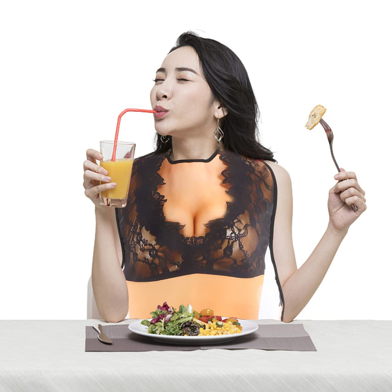 [Australia] - Beavorty Funny Adult Bibs Feeding Apron Washable Eating Clothing Protectors Baby for Adult Senior Elderly Disable Women and Men Dining Mealtime As Shown-2 
