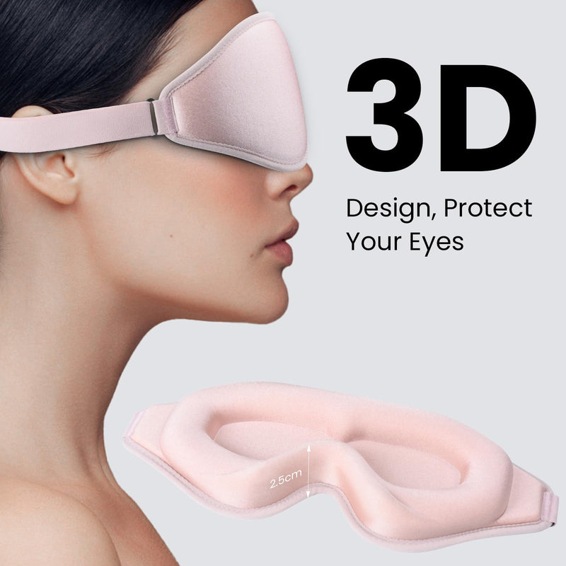 [Australia] - Sleep Eye Mask, 3D Contoured Sleep Mask Light Blocking Sleep Mask for Women and Men, Soft and Comfortable Night Eye Blinder, Suitable for Travel, Flight, Lunch Breaks, Sleeping, Meditation (Pink) Pink 