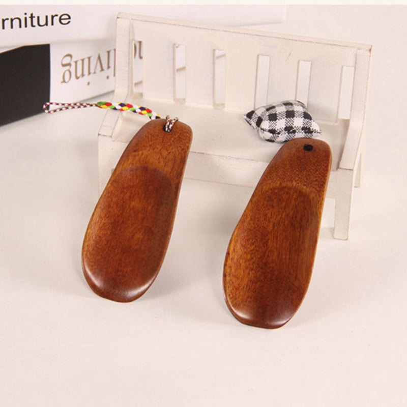 [Australia] - Natural Wooden Shoe Horn with Hanging Strap Spoon Shoes Horn for Men Women Kids 