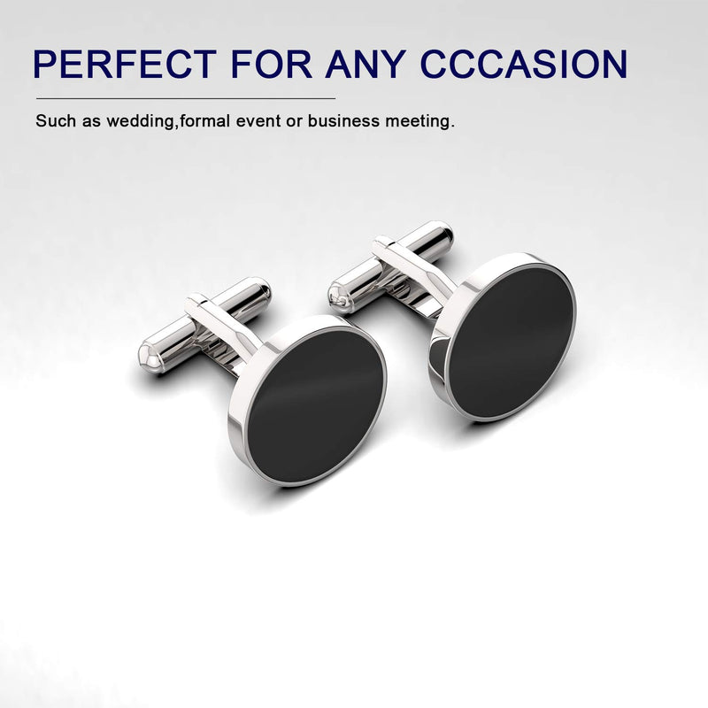 [Australia] - UHIBROS Jewelry Stainless Steel Classic Tuxedo Shirt Cufflinks for Men Unique Business Wedding White Cufflinks-1116-1-18 