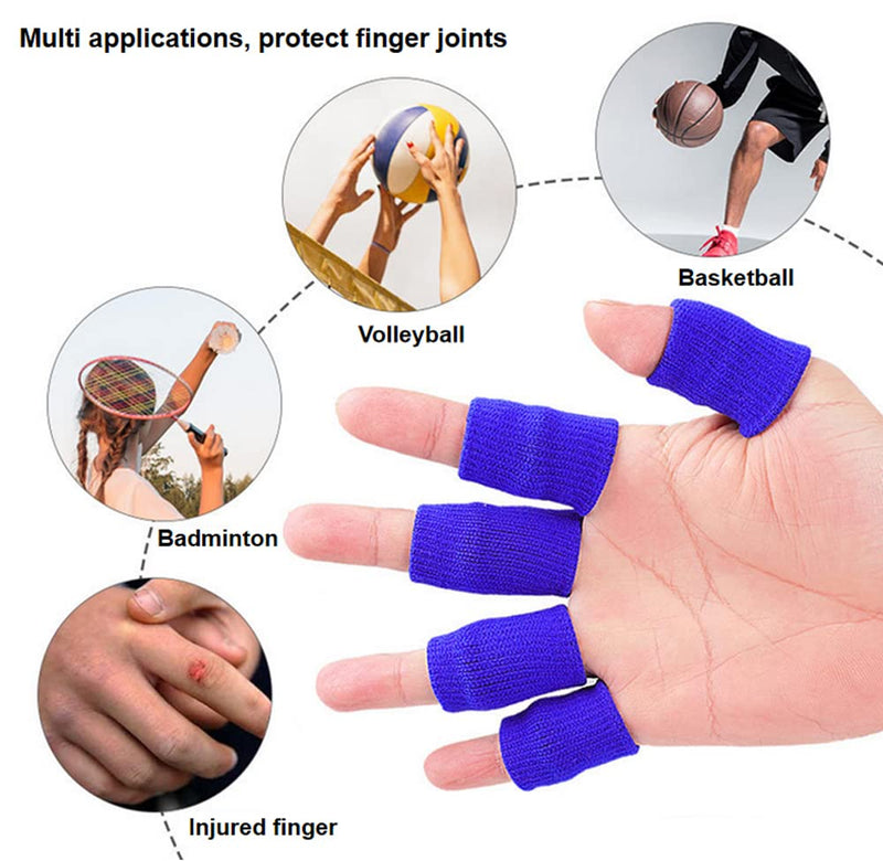 [Australia] - 10 PCS Finger Sleeves Protectors, Sport Finger Sleeves Thumb Brace Support Finger Brace Elastic Thumb Sleeves for Relieving Pain Arthritis Trigger Finger (Black) Black 