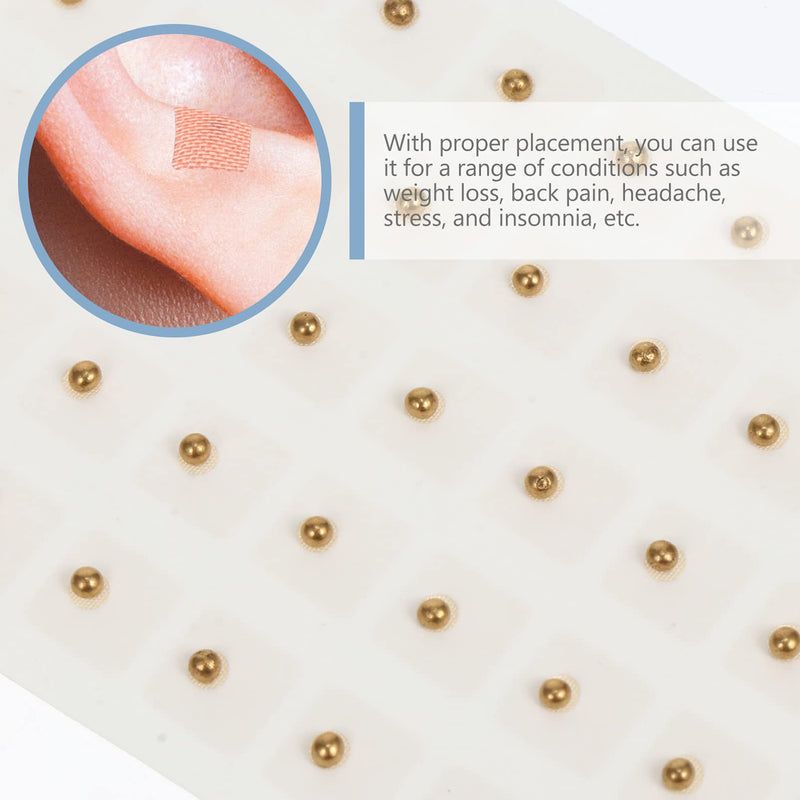 [Australia] - Healifty 200Pcs Ear Press Seeds Acupuncture Vaccaria Plaster Bean Acupoint Massage Paste Ear Stickers for Ear Therap Pain Relief Care Light Yellow 