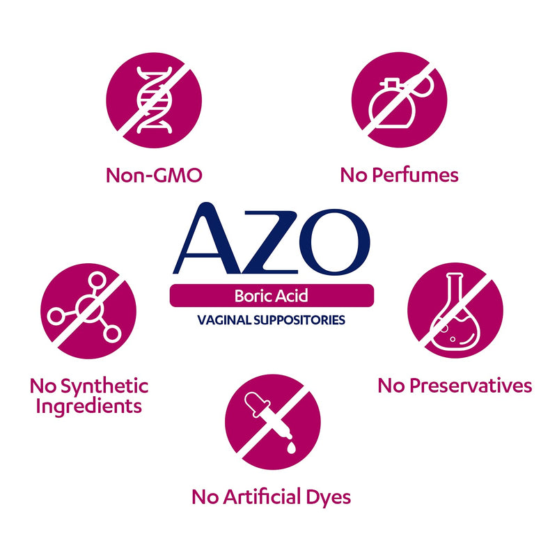 [Australia] - Boric Acid Vaginal Suppositories, Helps Support Odor Control and Balance Vaginal PH with Clinically Studied Boric Acid, AZO Boric Acid, 30 Count 