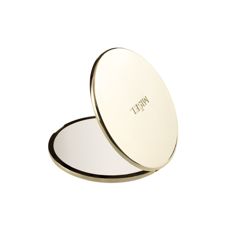 [Australia] - MIŠEL Magnifying Compact Mirror - Gold Metal. Double Sided Handheld Extremely Crisp Compact Magnifying Mirror. Great Compact Mirror for Purses or Travel. Designed 