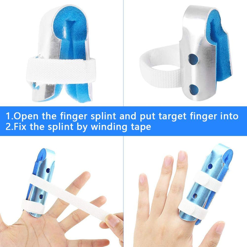 [Australia] - Finger Support, Finger Splint, Sponge Padded Fingers Protector Made of Aluminum Alloy Provide Support Reduce Load and Pressure Prevents Tendons From Bending Finger Knuckle Joint Fixation(#3) #3 