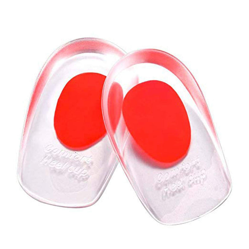[Australia] - 3 Pairs of Gel Heel Cups Heel Support Pads Cushions for Plantar Fasciitis Heel Pain (Women/Red/Small/Med) Women/Red/Small/Med 