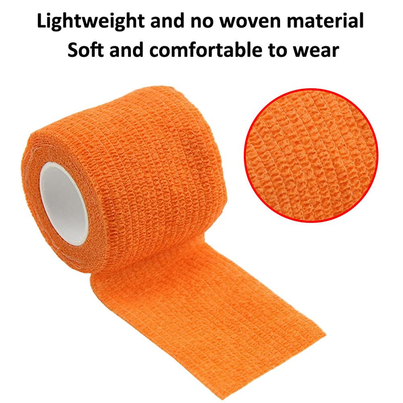 [Australia] - Mintice™ 10 X Self Adhesive Cohesive Wrap Bandages Strong Elastic First Aid Tape Skin Color for Wrist Ankle Sport 4.5mx5cm Orange 