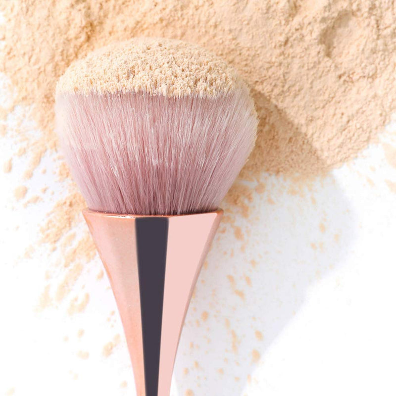 [Australia] - 2 PCS Mineral Powder Makeup Brush Round Top, Soft Fluffy Foundation Professional Powder Brush and Blush Brush for Daily Makeup 