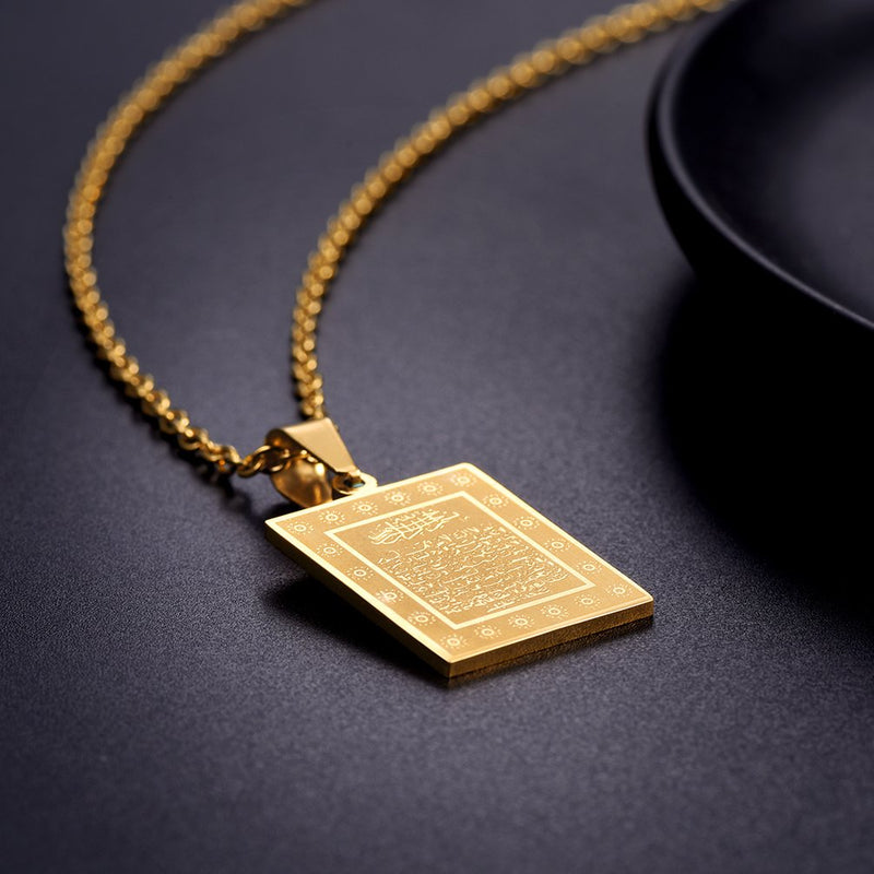 [Australia] - PROSTEEL The Holy Quran Pendant Necklace, Vintage, Islam Jewelry, Islamic Fashion, Ramadan Gift gold 