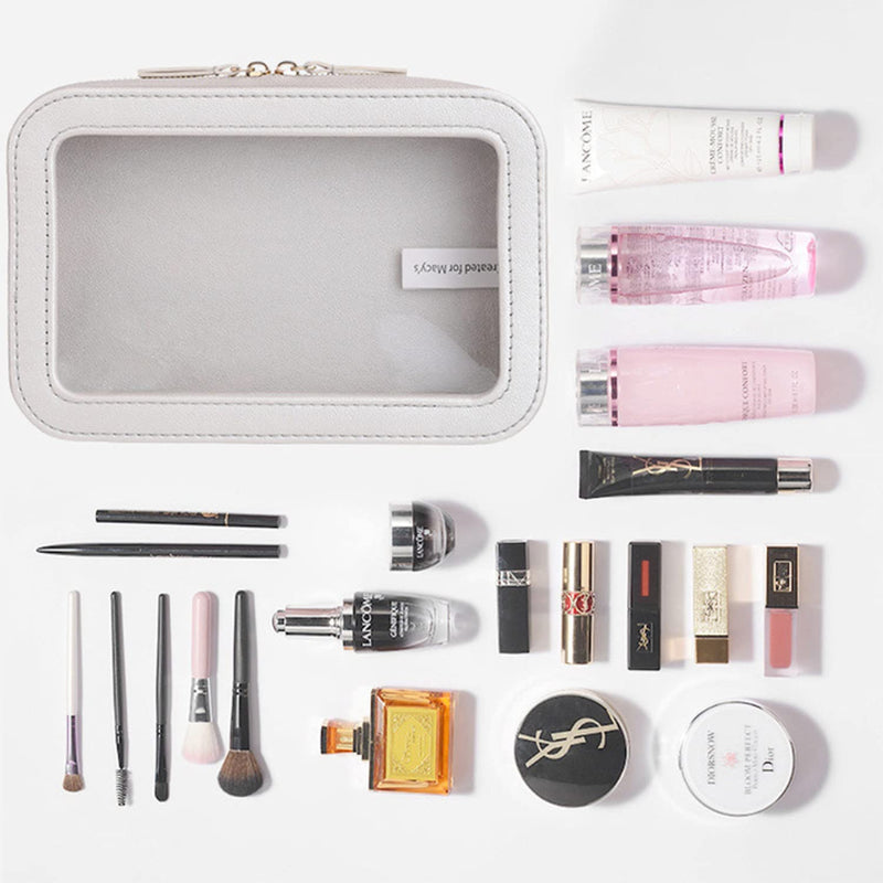 [Australia] - AQSXO Transparent Makeup Bag, Zippered Toiletry Carry, for carrying Makeup Toiletry, Color:Light gray. 