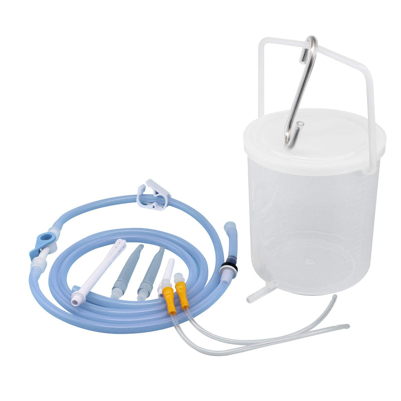 [Australia] - Topquafocus Large Enema Bucket Kit Anti-backflow Enema Kit for Men Women Colon Cleansing Detox Enemas 11oz Capacity 5 Tips Enema Kit…… 