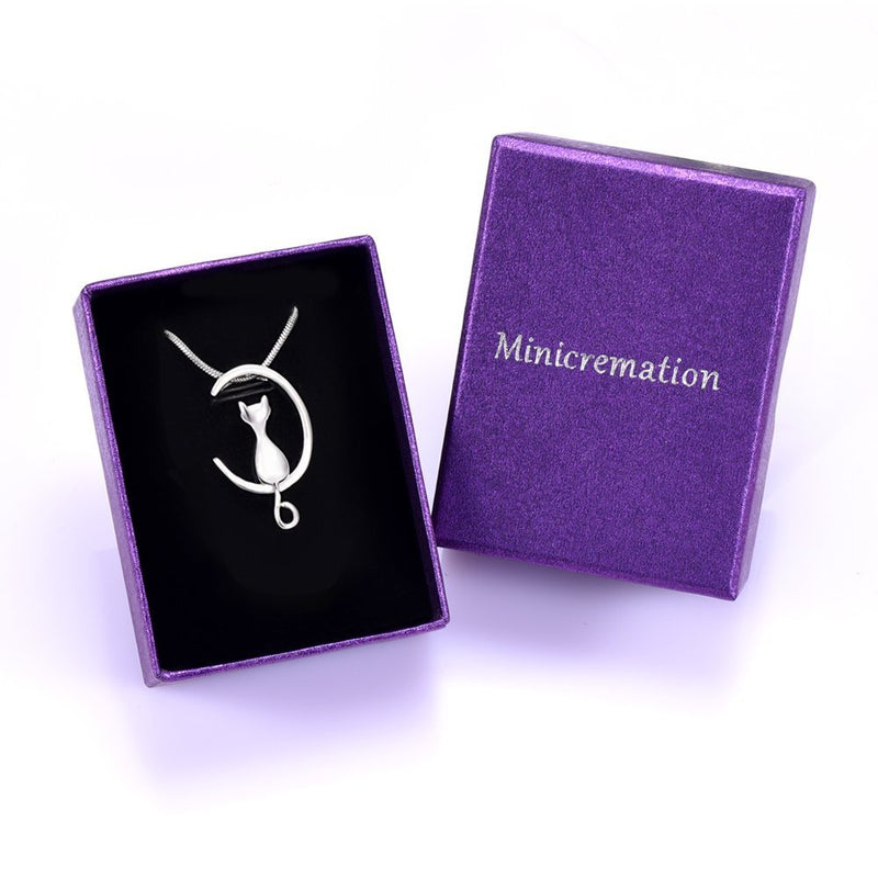 [Australia] - Minicremation Pet Cremation Jewelry Urn Necklace for Ashes Memorial Pendant Ashes Holder Keepsakes Jewelry for Ashes for Cat Silvery 