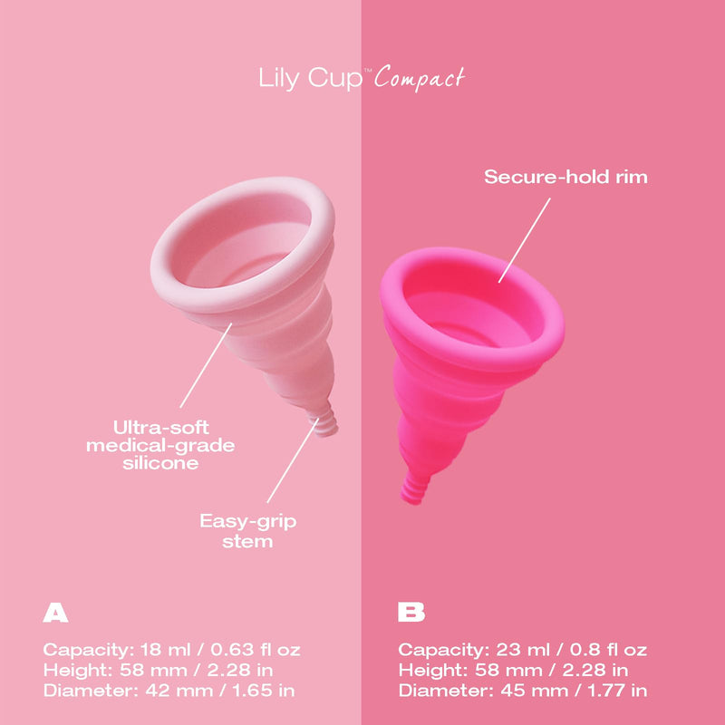 [Australia] - Intimina Lily Cup Compact - Small Menstrual Cup with Flat-fold Compact Design, Disposable Menstrual Cups, Period Cup Reusable (Size A) 