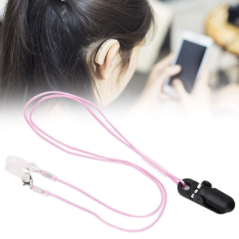 [Australia] - Plastic Practical Hearing Aid Anti-Lost Rope Hearing Aids Clip Sound Amplifier Ear Aids Protection Rope Children Colourful(Pink) Pink 