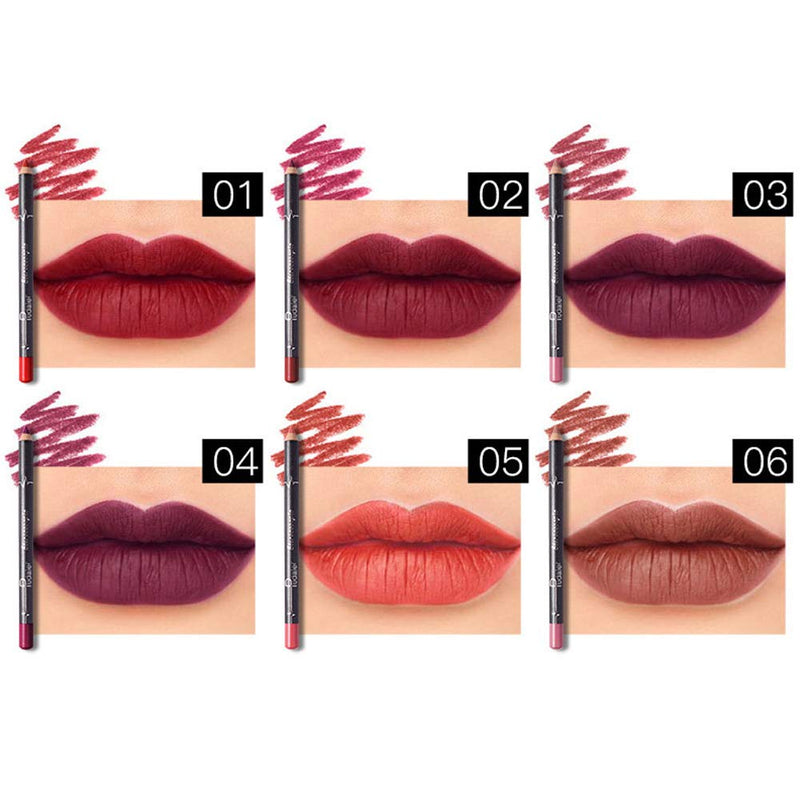 [Australia] - TEEROVA 12 Colors Lip Liner Pencil Matte Mist Waterproof Long Lasting Lipstick Lip Liner Set 