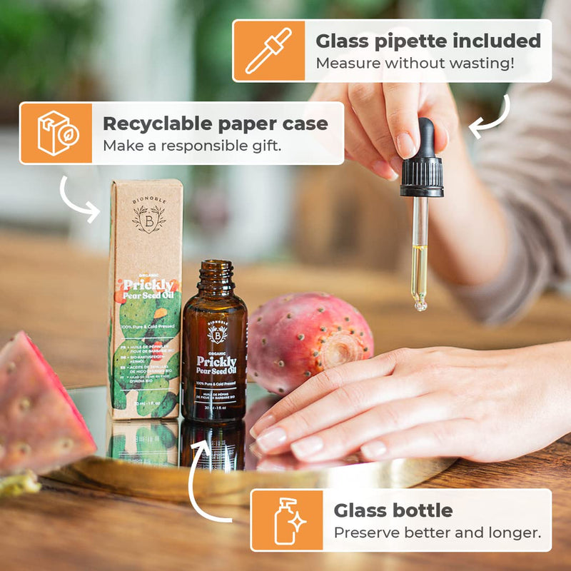 [Australia] - ORGANIC PRICKLY PEAR SEED OIL | 100% Pure, Natural & Cold Pressed | Face, Body, Hair, Beard, Nails | Vegan & Cruelty Free | Glass Bottle + Pipette (30ml) 30 ml (Pack of 1) 